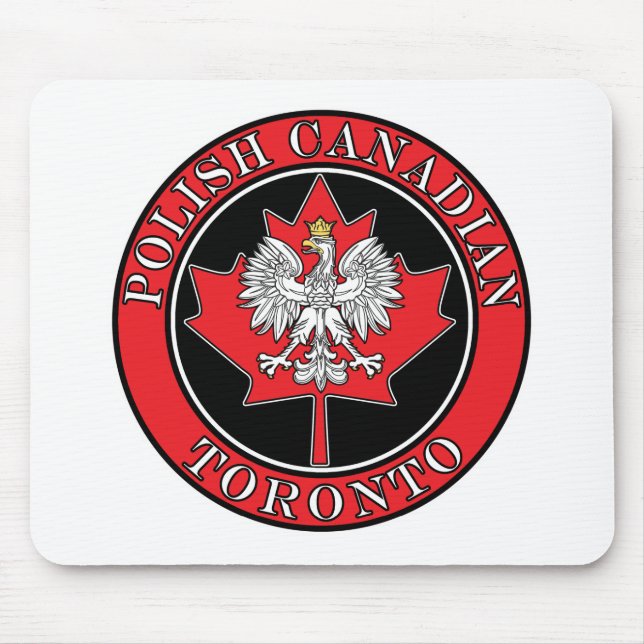 Toronto Polish Round Canadian Leaf Mouse Pad (Front)