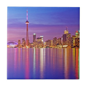 Toronto Skyline at Dusk Ceramic Tile