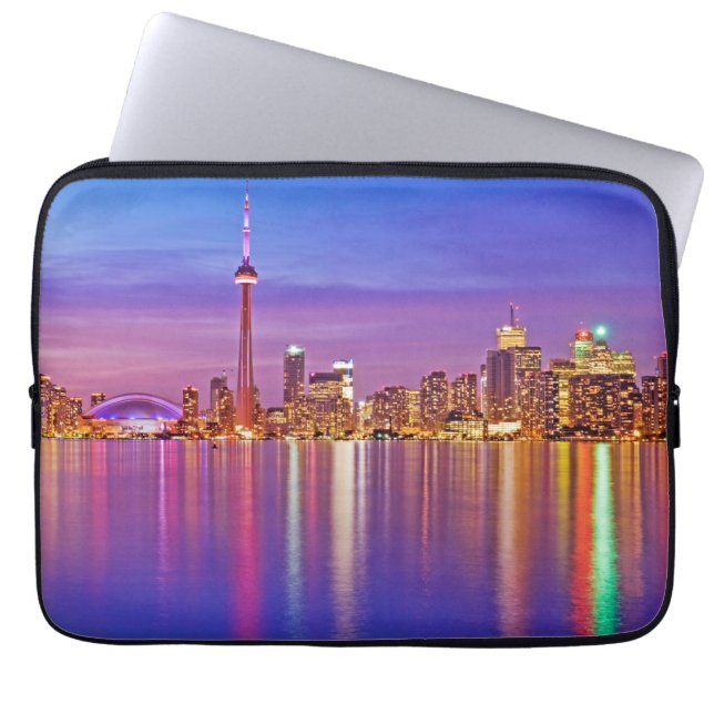 Toronto Skyline at Dusk Laptop Sleeve (Front)