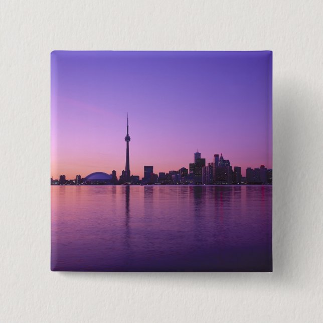Toronto Skyline at night, Ontario, Canada 15 Cm Square Badge (Front)