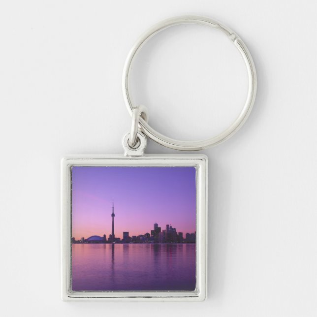 Toronto Skyline at night, Ontario, Canada Key Ring (Front)