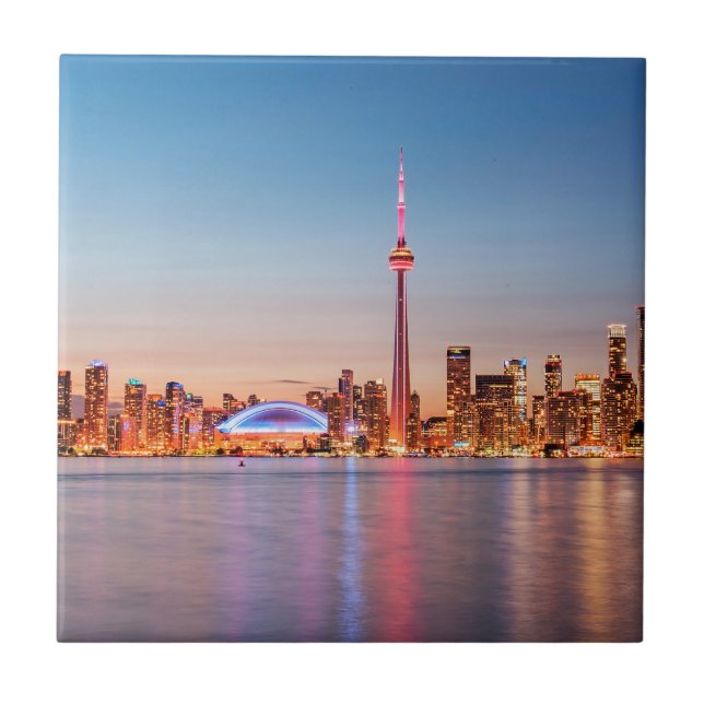Toronto Skyline at Sunset Ceramic Tile (Front)