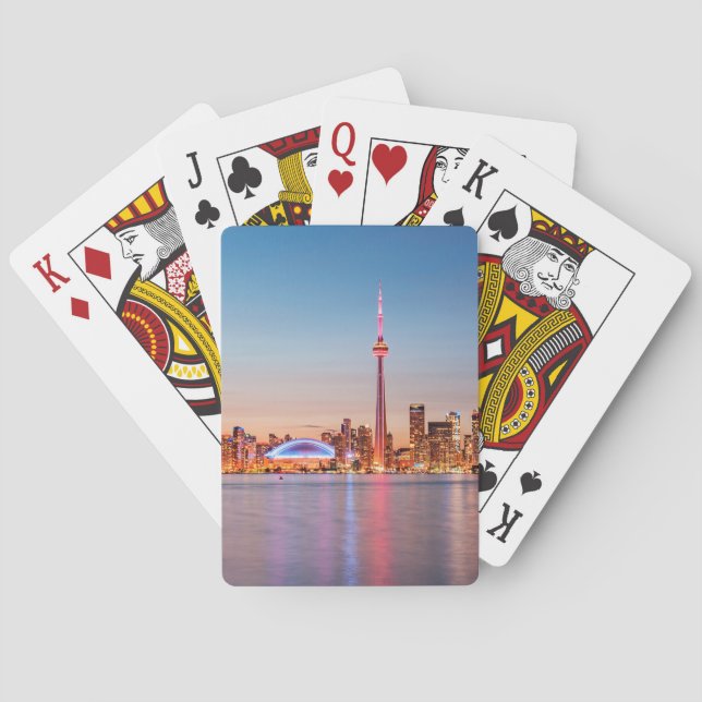 Toronto Skyline at Sunset Playing Cards (Back)