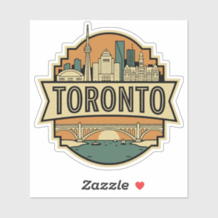 Toronto Skyline Canada Vintage Travel Badge