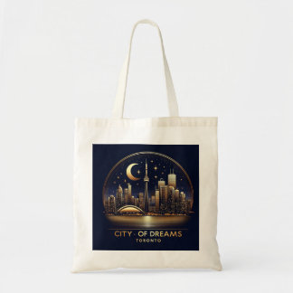 Toronto Skyline Elegance - Deep Navy & Gold Tote Bag