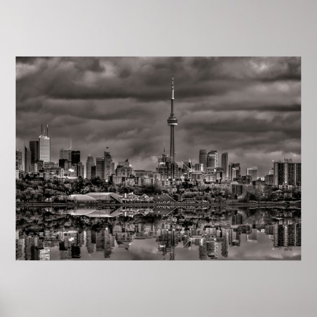Toronto Skyline From Sheldon Lookout Reflection 1 Poster (Front)