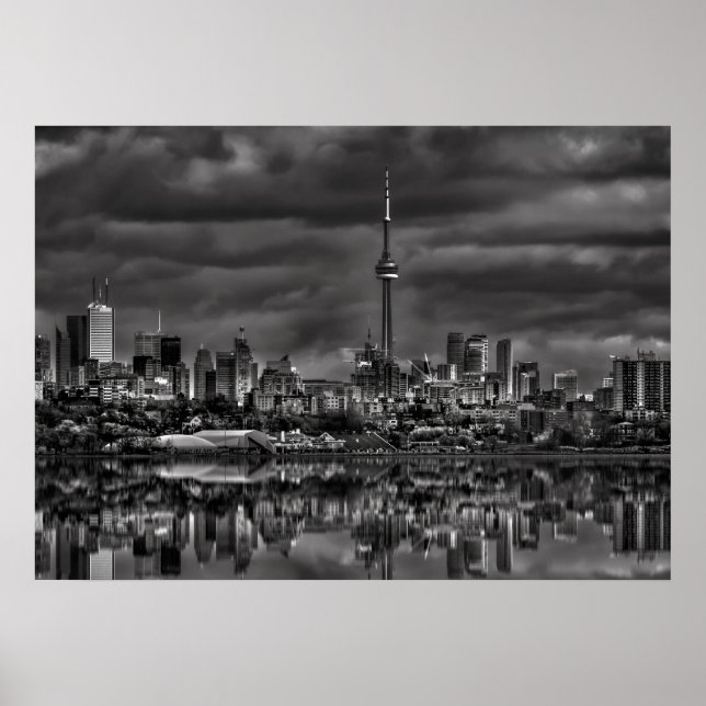 Toronto Skyline From Sheldon Lookout Reflection 2 Poster (Front)
