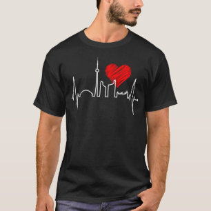 Toronto Skyline Heartbeat Canadian I Love Canada T-Shirt