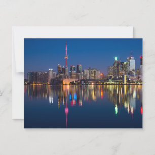 Toronto Skyline Lake Ontario At Night Postcard