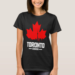Toronto Skyline Ontario Canada Maple Leaf Canadian T-Shirt
