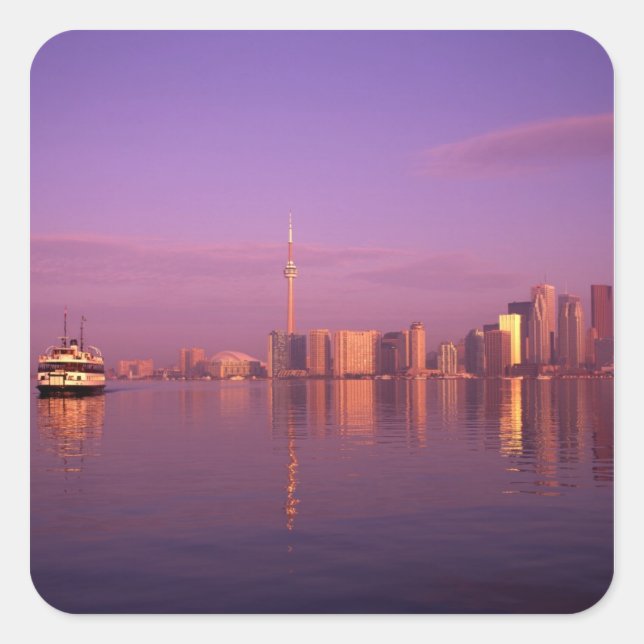 Toronto Skyline, Ontario, Canada Square Sticker (Front)