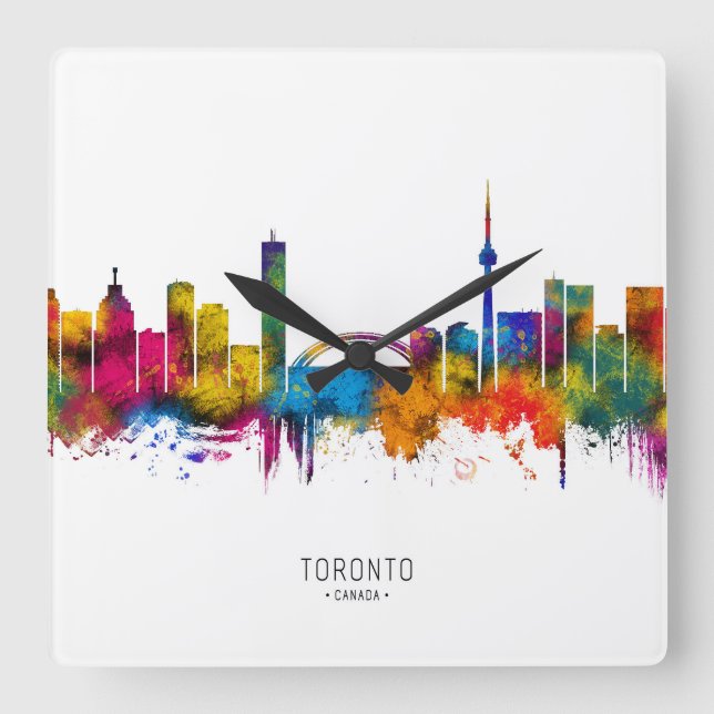 Toronto Skyline Square Wall Clock (Front)