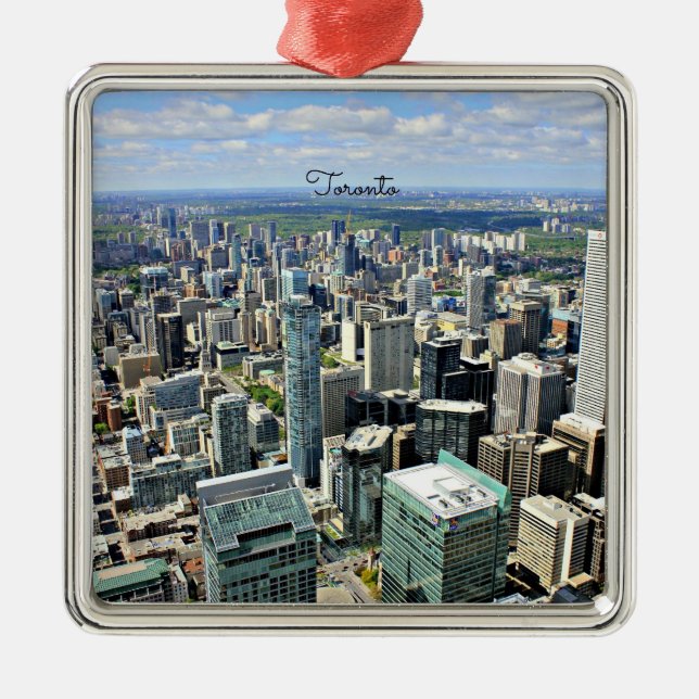 Toronto Skyscrapers - Toronto, Ontario, Canada Metal Tree Decoration (Front)