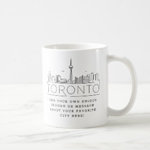 Toronto Stylised Skyline   Custom Slogan Coffee Mug