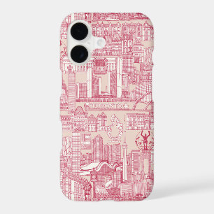 Toronto toile viva magenta peach dust