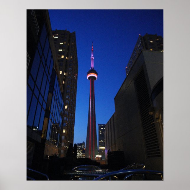Toronto Tower Night Poster (Front)