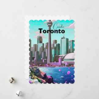 Toronto Travel Postcard, canada Travel Postcard, T Holiday Card