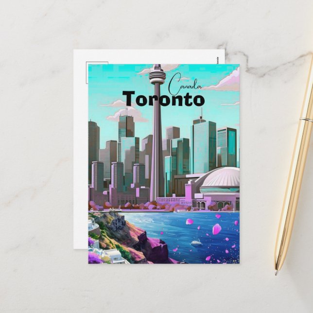 Toronto Travel Postcard, canada Travel Postcard, T Holiday Postcard (Front/Back In Situ)