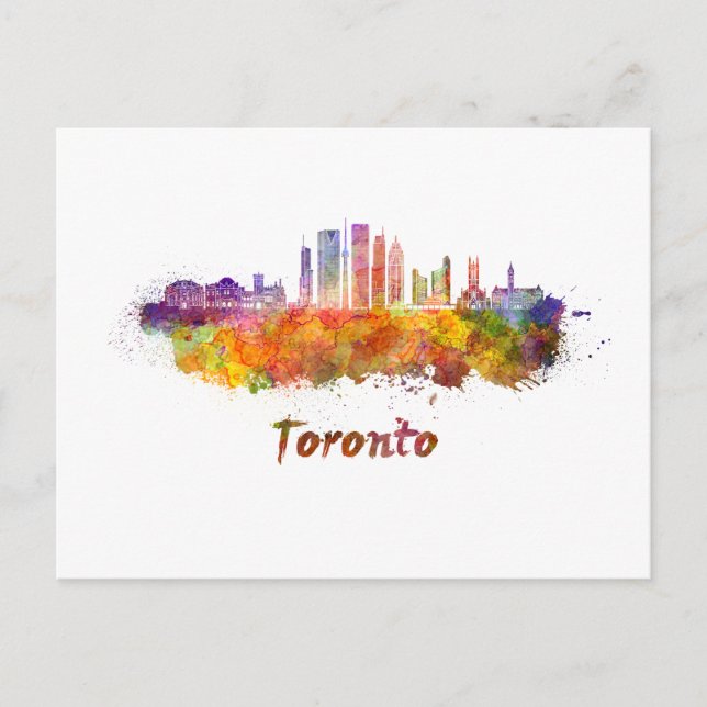 Toronto V2 skyline in watercolor Postcard (Front)