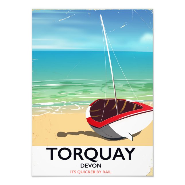 Torquay Devon vintage seaside travel poster (Front)