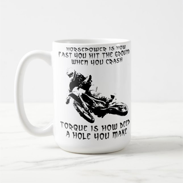 Torque Hole Dirt Bike Motocross Mug Funny (Left)