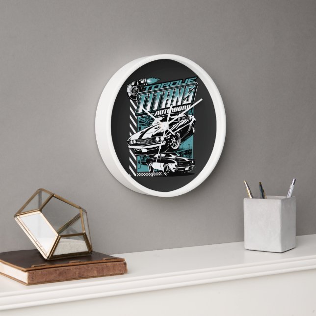 TORQUE TITANS AUTOWORKS - USA LEGEND CARS CLOCK (Office)