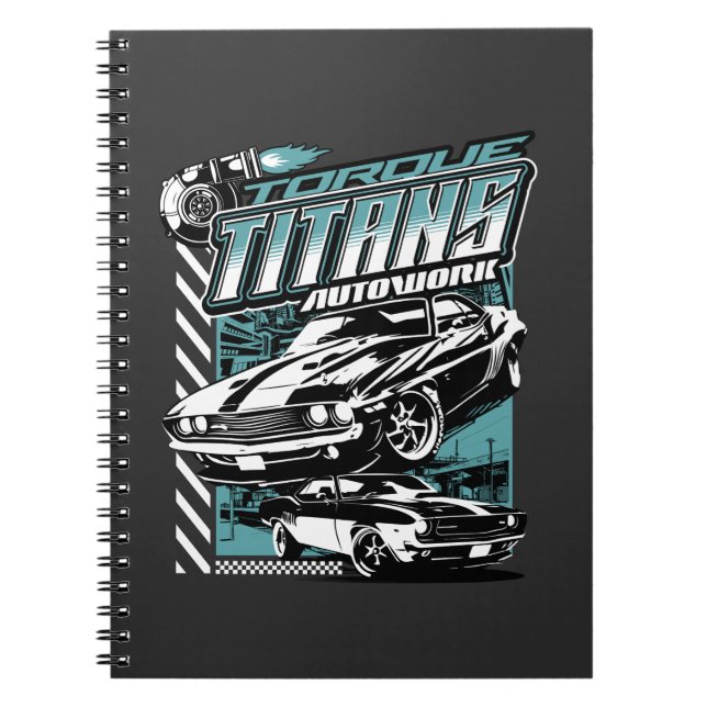TORQUE TITANS AUTOWORKS - USA LEGEND CARS NOTEBOOK (Front)