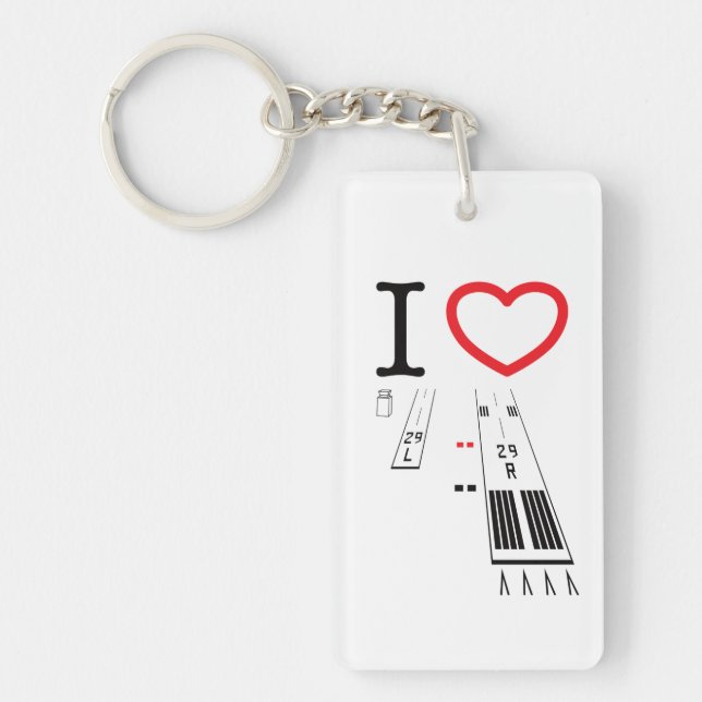 Torrance Airport Runways 29L / 29R - 11L / 11R Key Ring (Front)