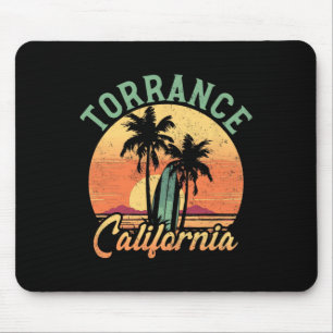 Torrance California Retro Surfer Vintage Beach Mouse Pad