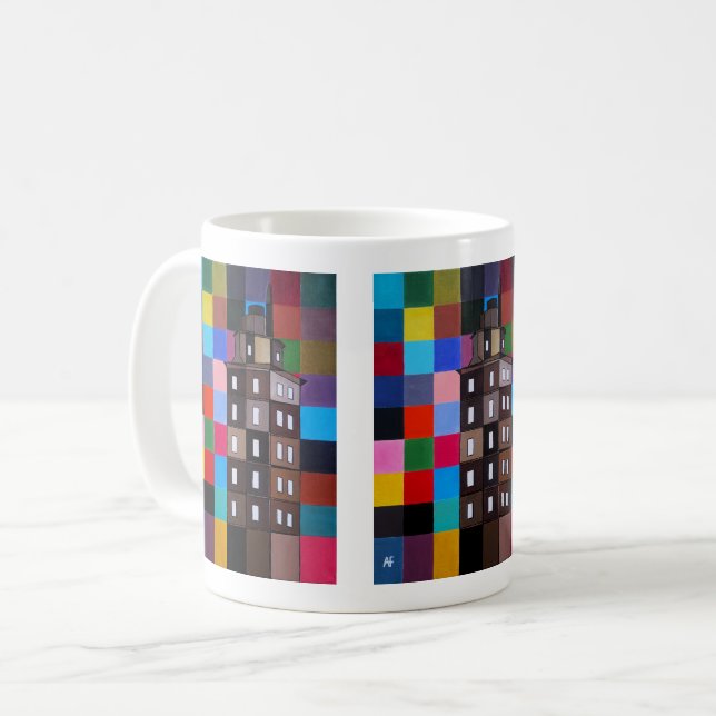 Torre de Hércules Abstract Painting by Alfred Fox Coffee Mug (Front Left)