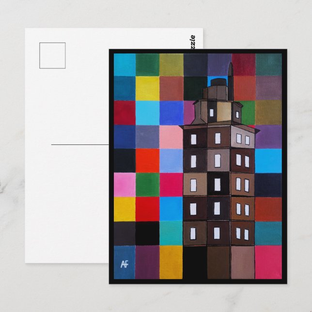 Torre de Hércules Abstract Painting by Alfred Fox Postcard (Front/Back)