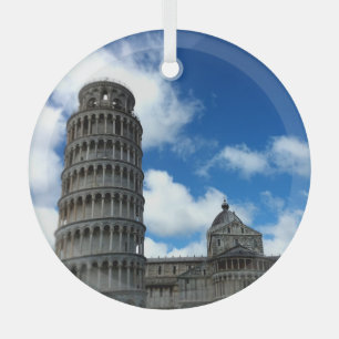 Torre di Pisa Tuscany with Beautiful Blue Sky Glass Tree Decoration