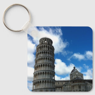 Torre di Pisa Tuscany with Beautiful Blue Sky Key Ring