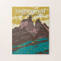 Torres del Paine National Park Chile Art Vintage