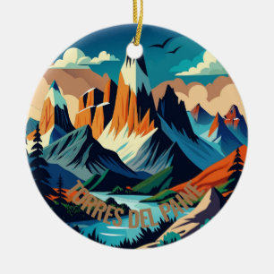 Torres del Paine National Park Chile Ceramic Ornament