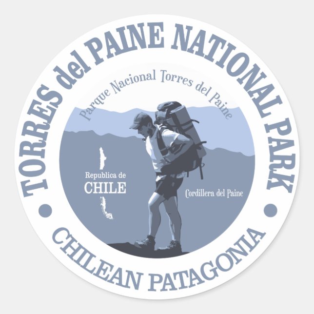 Torres del Paine NP Classic Round Sticker (Front)