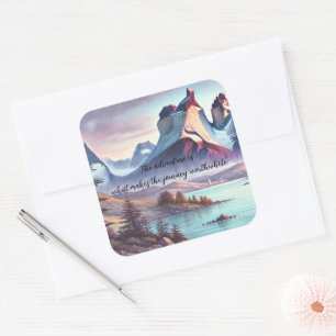 Torres del Paine Park, Chile & Quote	 Square Sticker