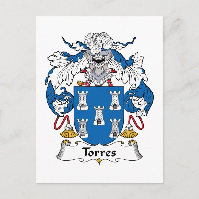 Torres Family Crest Postcard (Front)