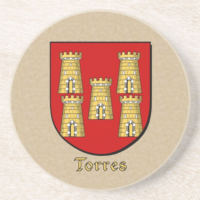 Torres Heraldic Shield Coaster (Front)