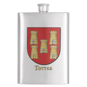 Torres Heraldic Shield Hip Flask