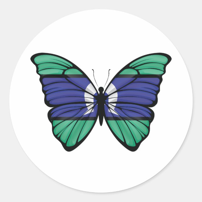 Torres Strait Islands Butterfly Classic Round Sti Sticker (Front)