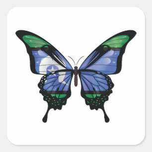 Torres Strait Islands Swallowtail Butterfly Flag Square Sticker