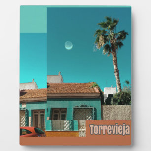 Torrevieja in Orange and Turqoise Plaque