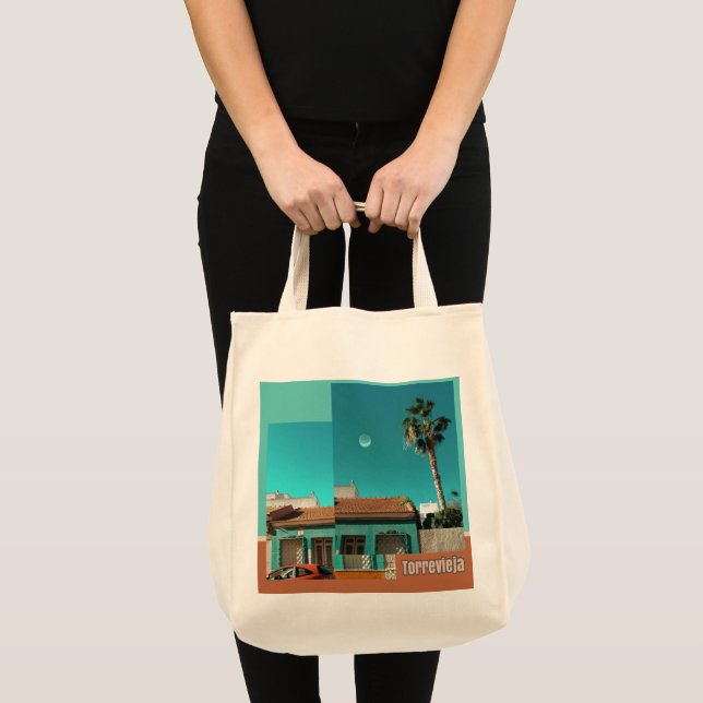 Torrevieja in Orange and Turqoise Tote Bag (Front (Product))