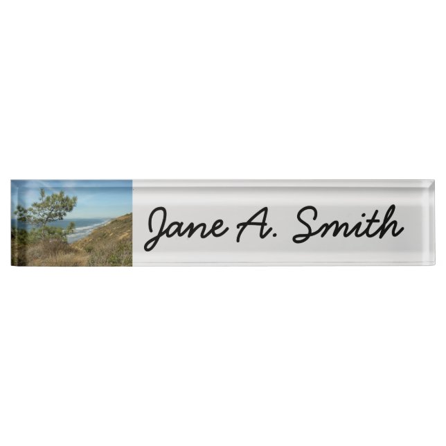 Torrey Pine and California Coastline Landscape Nameplate (Front)