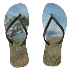 Torrey Pine and California Coastline Landscape Thongs