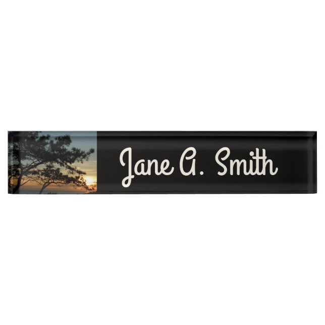 Torrey Pine Sunset I California Landscape Nameplate (Front)