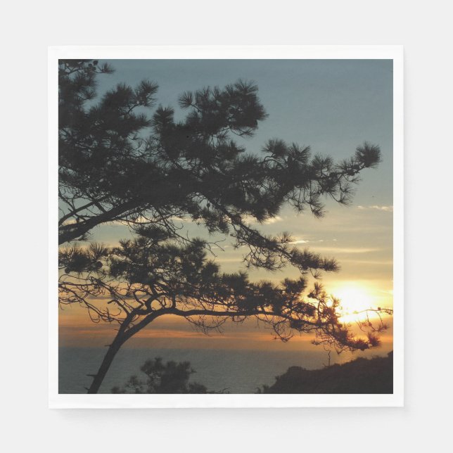 Torrey Pine Sunset I California Landscape Napkin (Front)