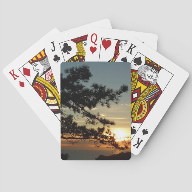 Torrey Pine Sunset I California Landscape Playing Cards (Back)