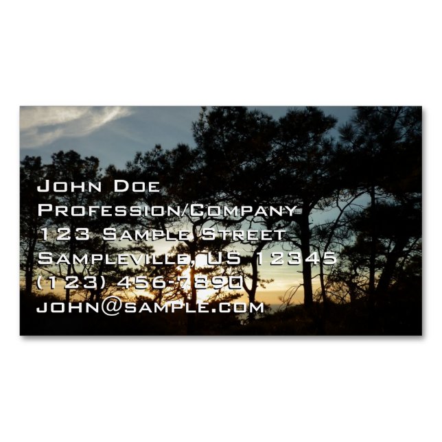 Torrey Pine Sunset II California Landscape Magnetic Business Card (Front)